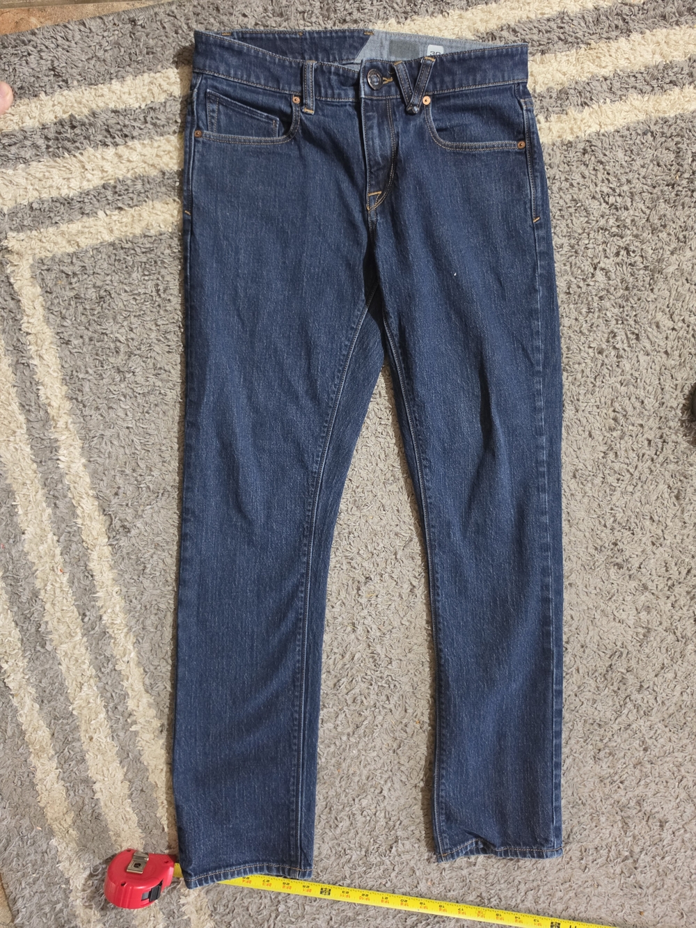 Volcom Men's Slim Straight Dark Blue Denim Jeans 30x39